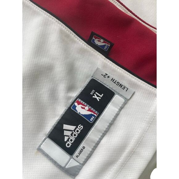 ADIDAS NBA MIAMI HEAT BOSH #1 JERSEY STITCHED WHITE RED SZ XL 2011 BASKETBALL - Picture 12 of 15